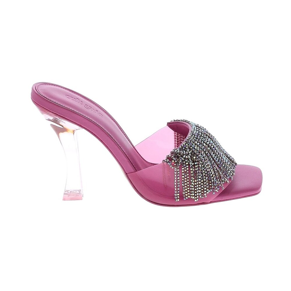 Cult Gaia Pink Lana Sandals with Rhinestone Fringe Size 38.5 IT